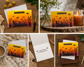 Botanical Silhouette Birthday Card | Sunset Ombre Handmade Greeting Card