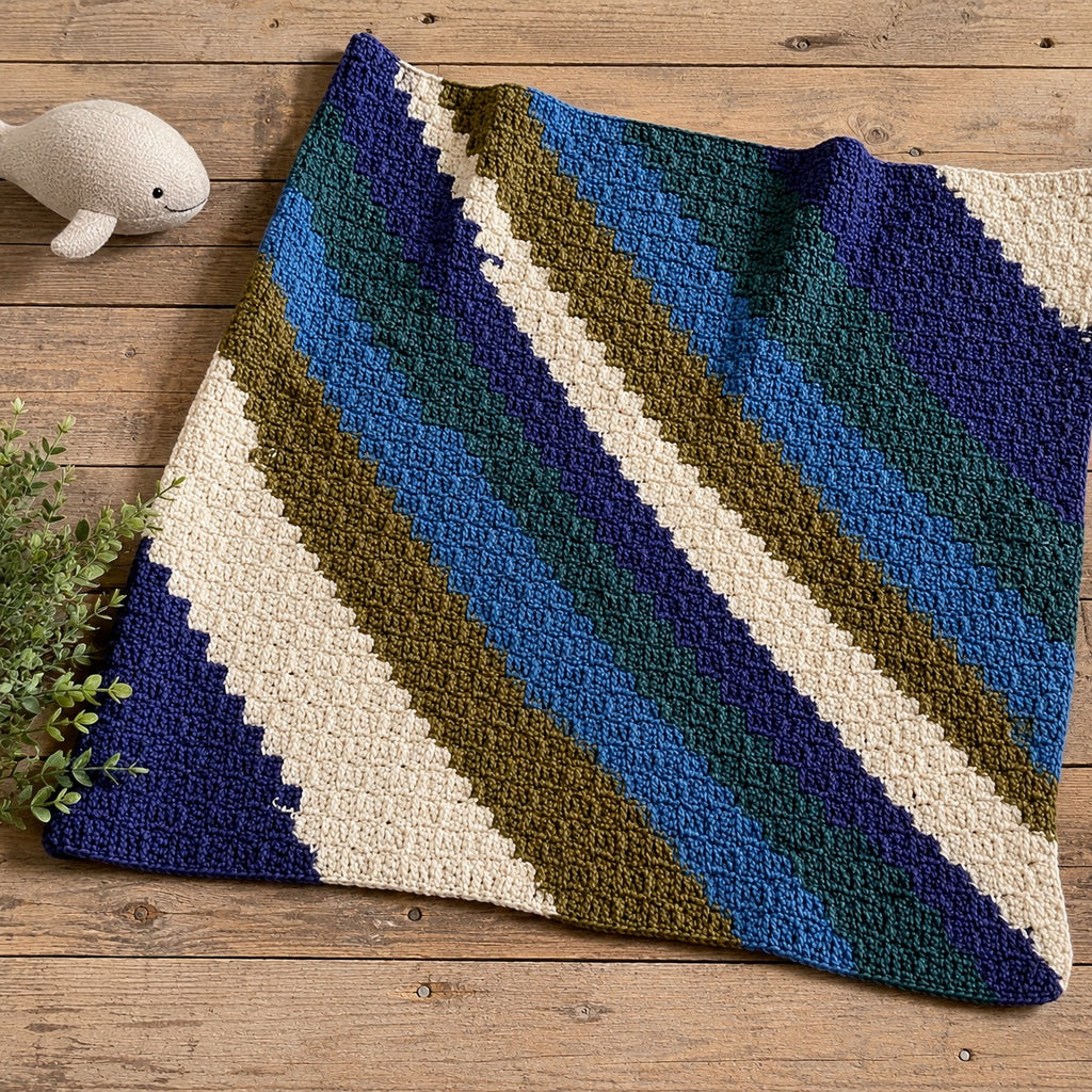 Coastal Stripes Crochet Baby Blanket