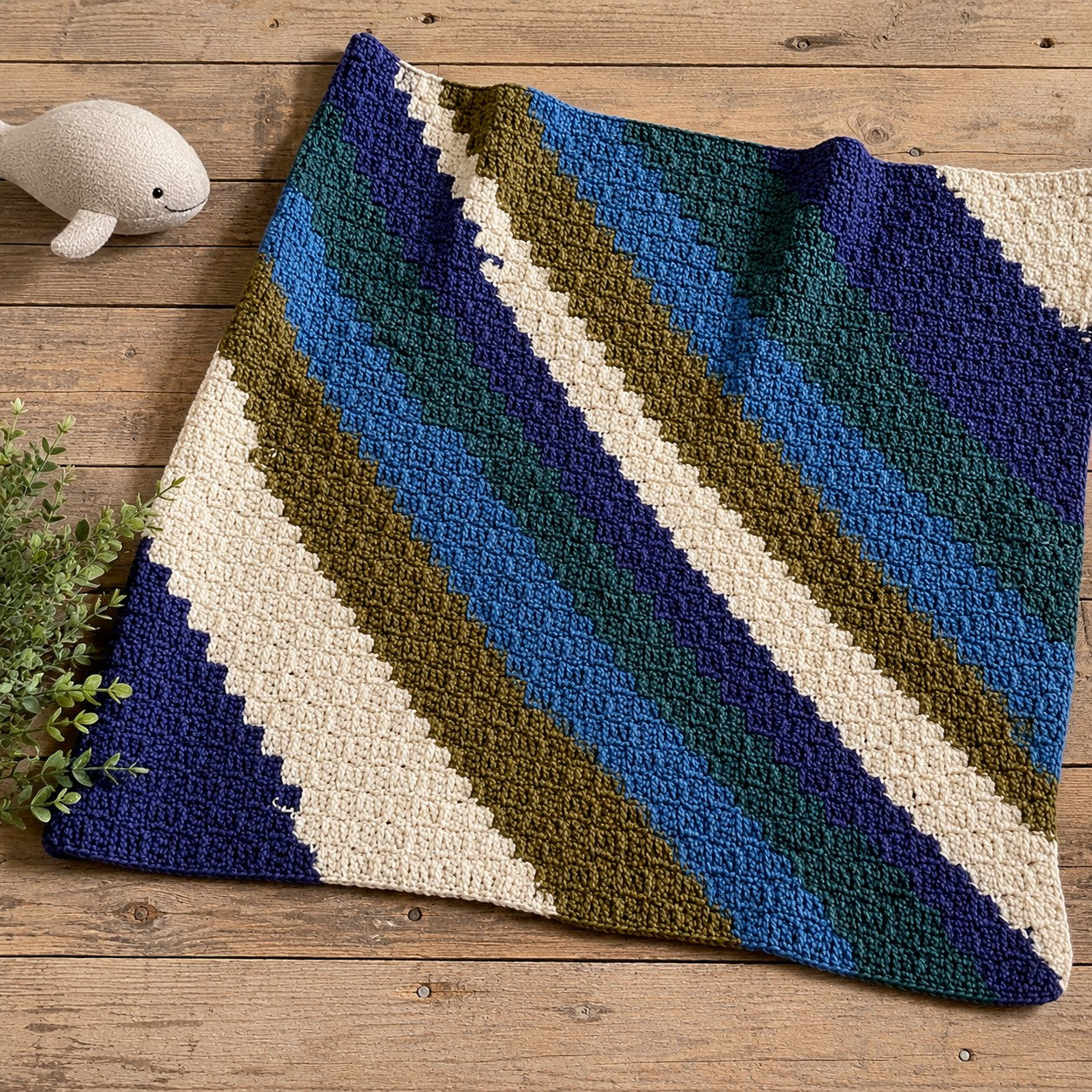 Coastal Stripes Crochet Baby Blanket