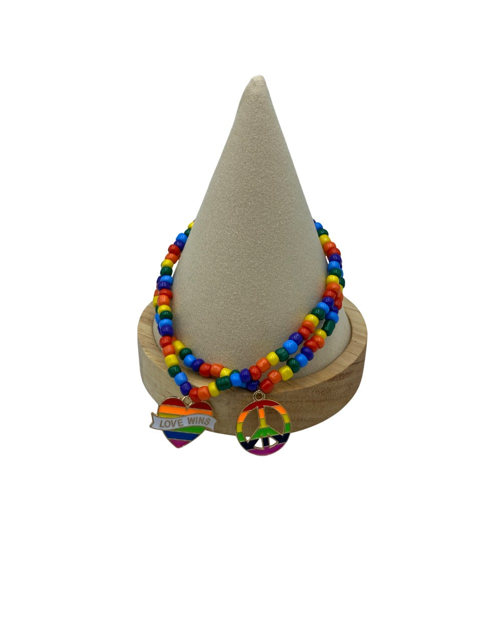 Rainbow Pride Bracelet Set | Love Wins & Peace Charm