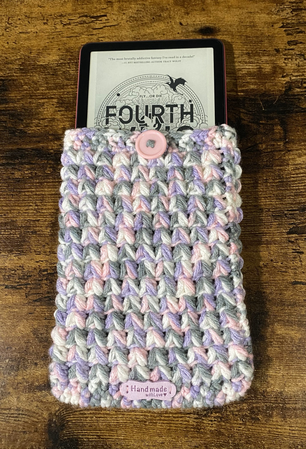 Lavender Haze Crochet Tablet E-Reader Book Sleeve