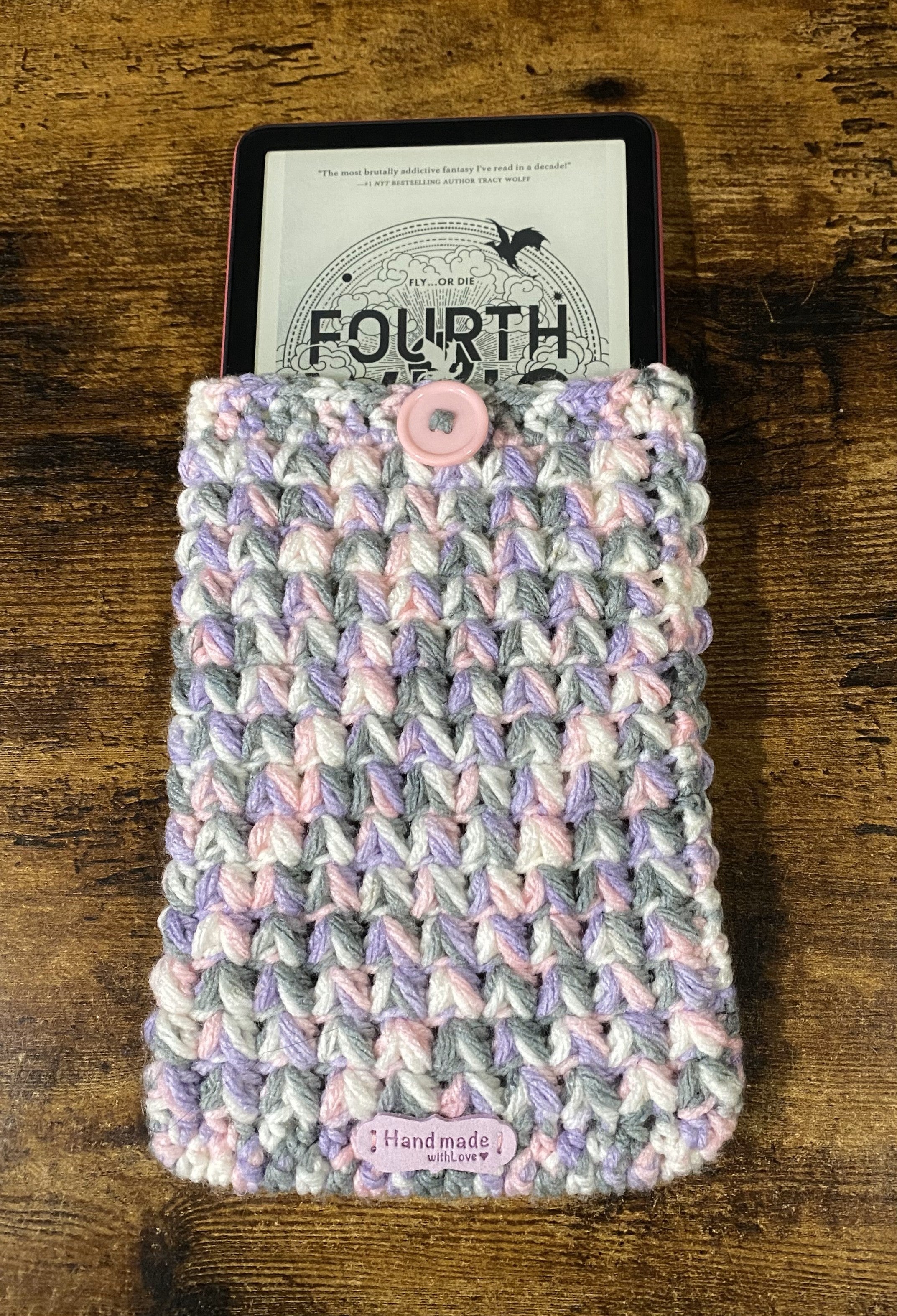 Lavender Haze Crochet Tablet E-Reader Book Sleeve