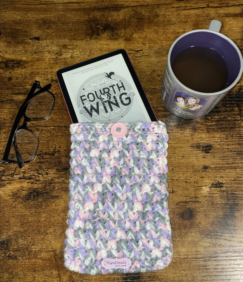 Lavender Haze Crochet Tablet E-Reader Book Sleeve