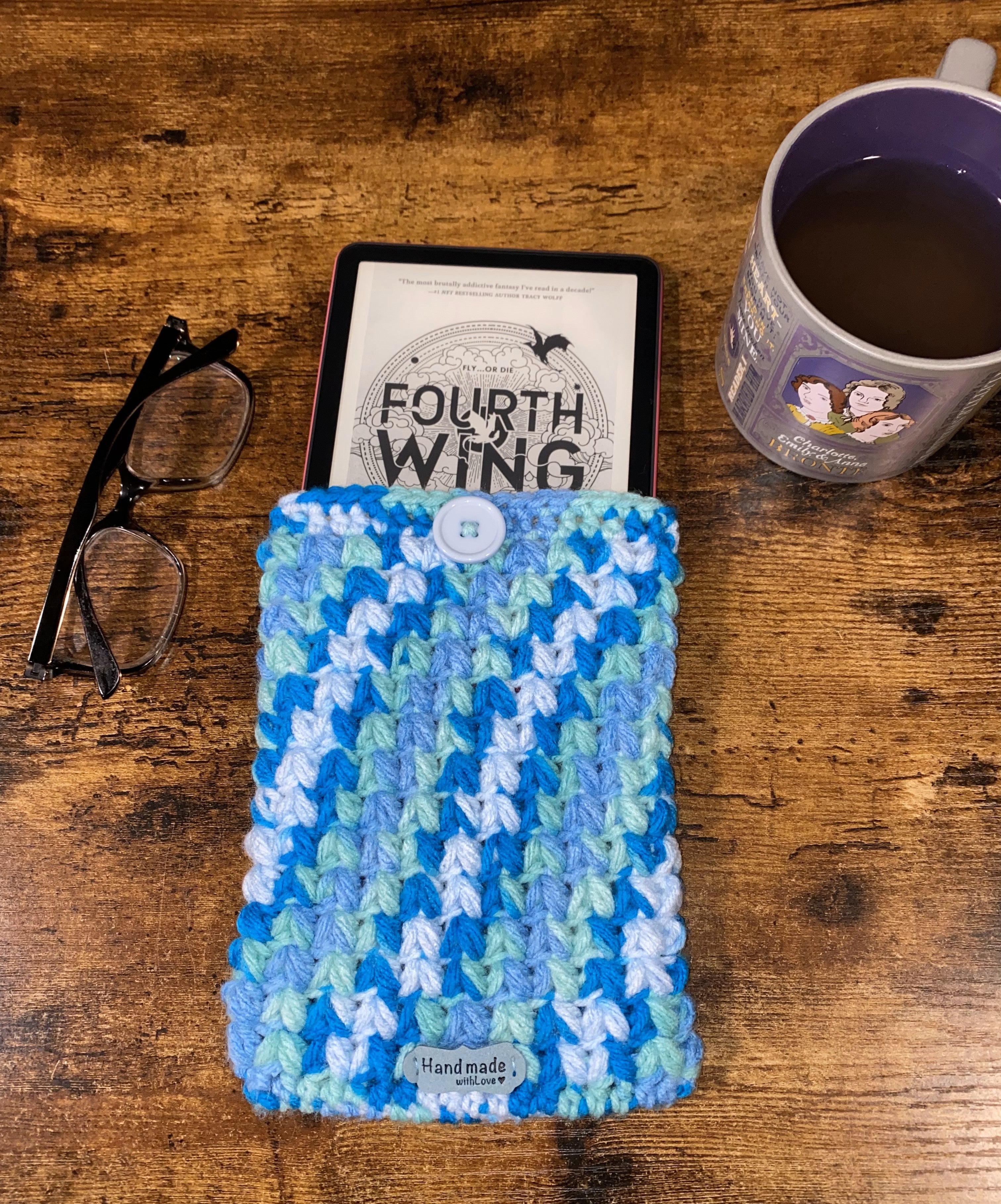 Blue Lagoon Crochet Tablet E-Reader Book Sleeve