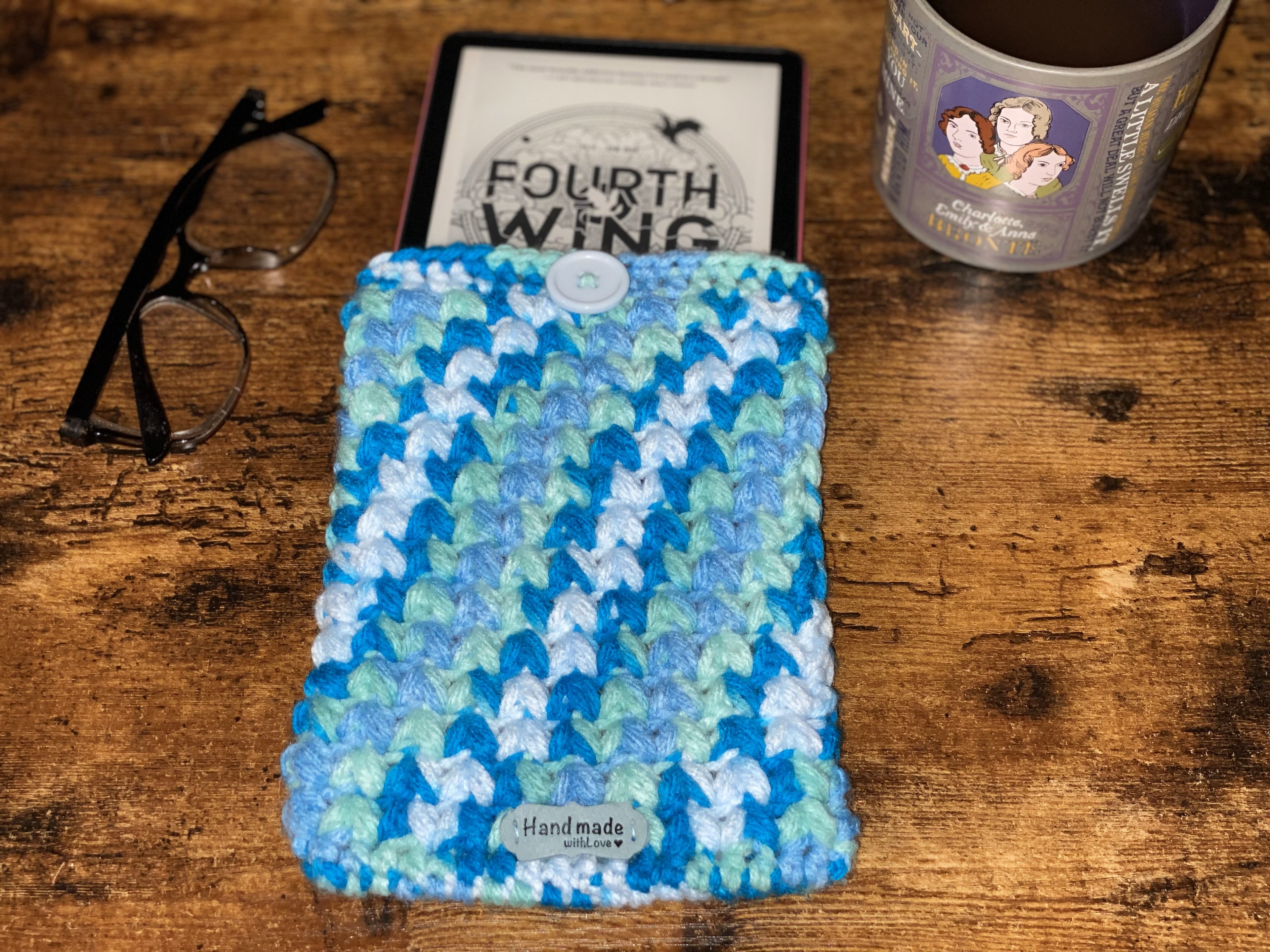 Blue Lagoon Crochet Tablet E-Reader Book Sleeve