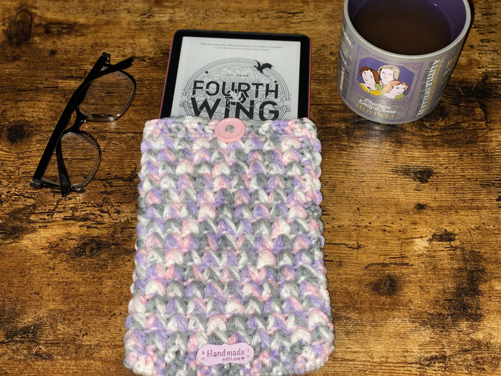 Lavender Haze Crochet Tablet E-Reader Book Sleeve
