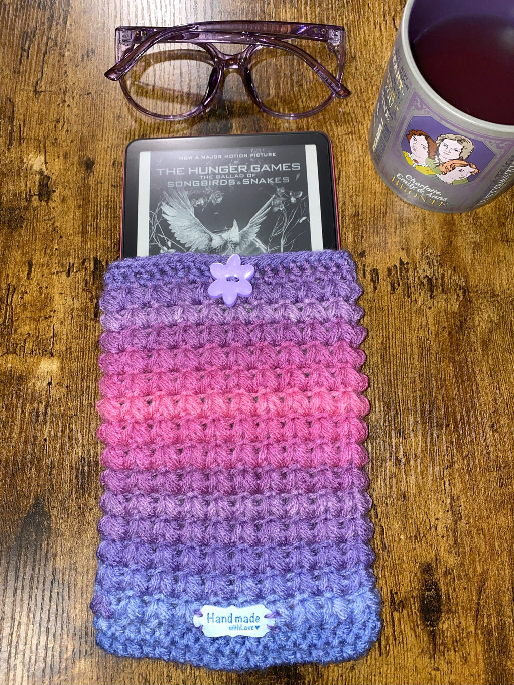 Berry Bliss Crochet Tablet E-Reader Book Sleeve