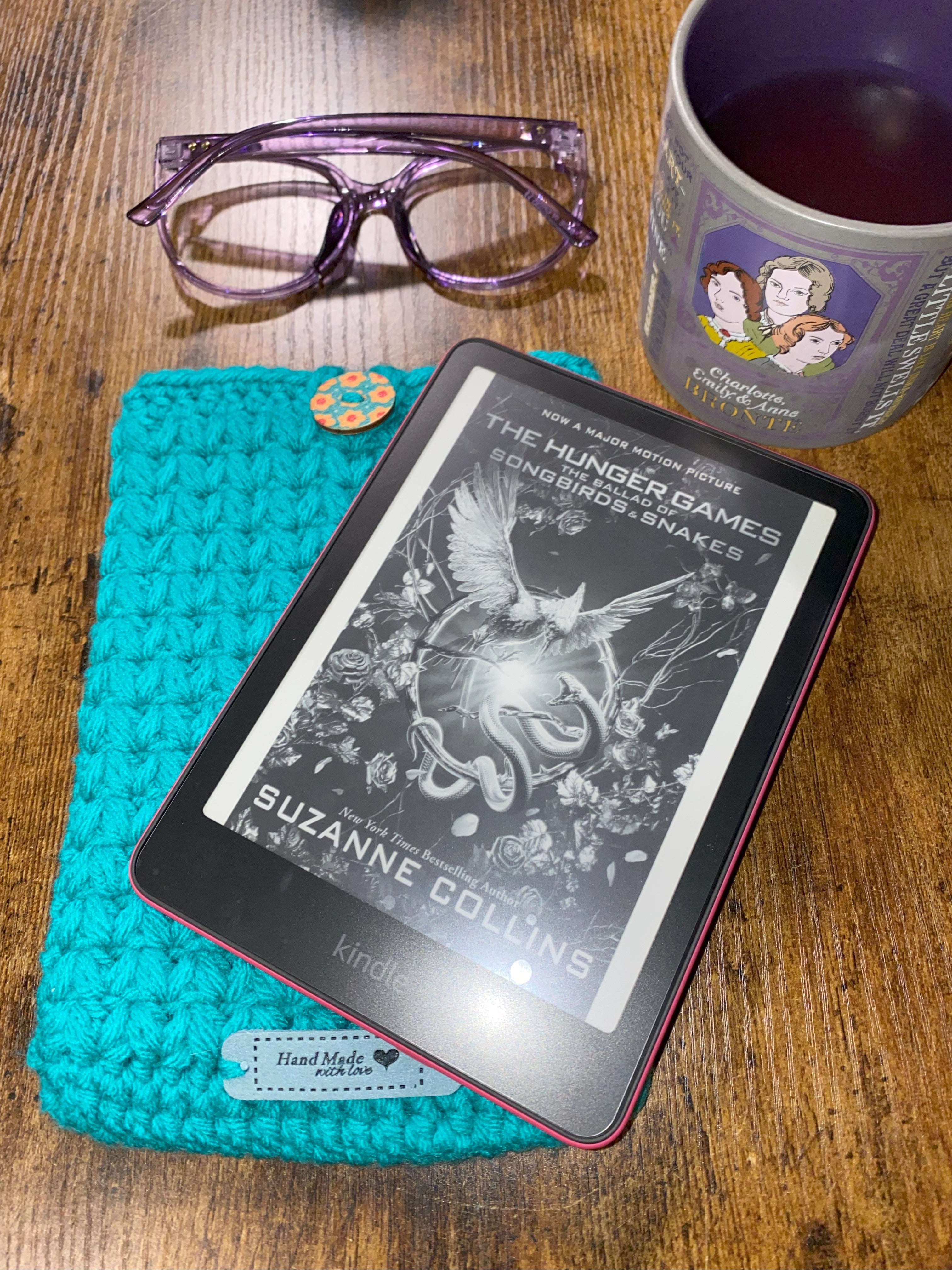 Teal Garden Crochet Tablet E-Reader Book Sleeve