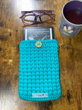 Teal Garden Crochet Tablet E-Reader Book Sleeve