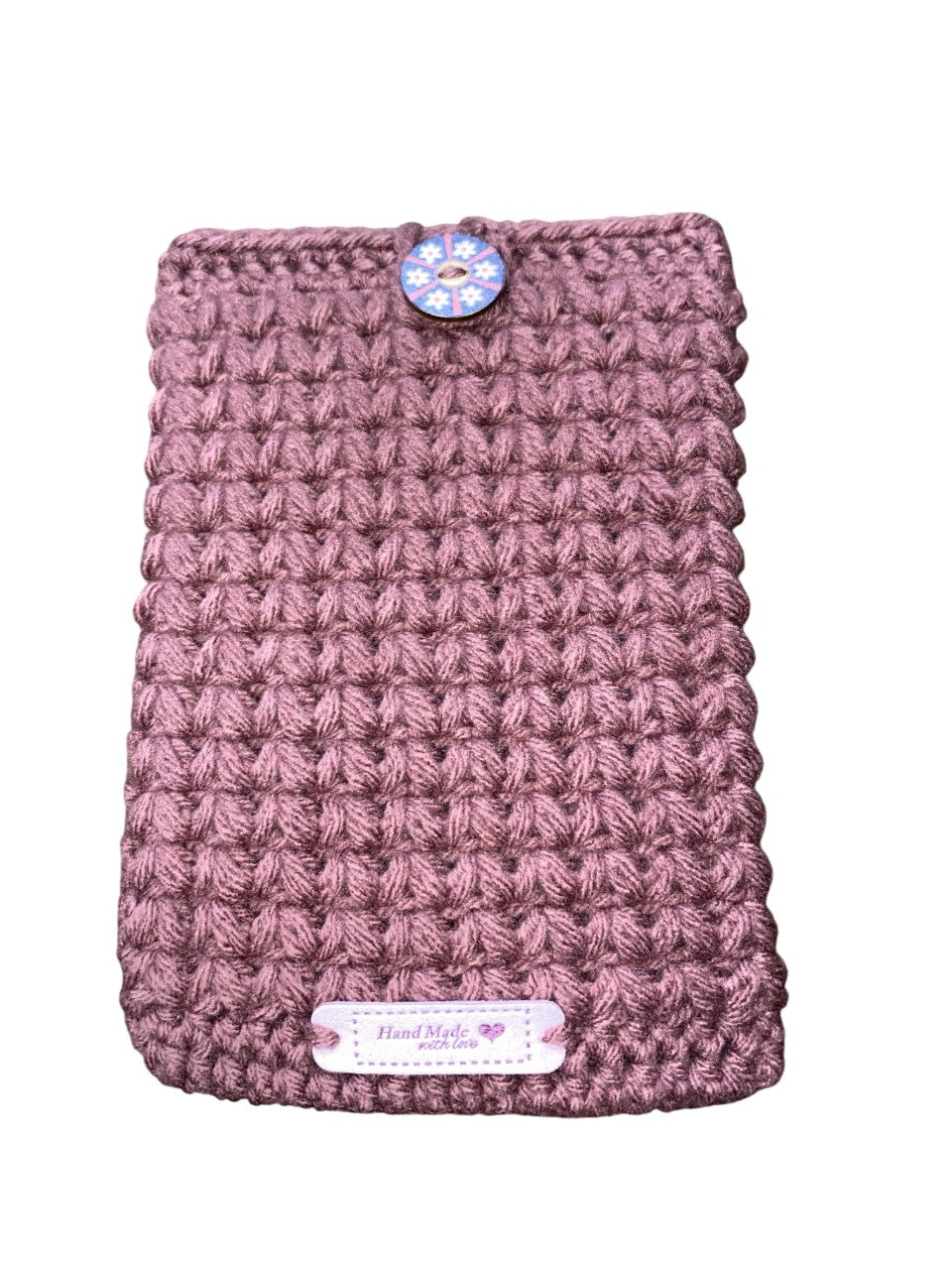 Dusty Rose Crochet Tablet E-Reader Book Sleeve