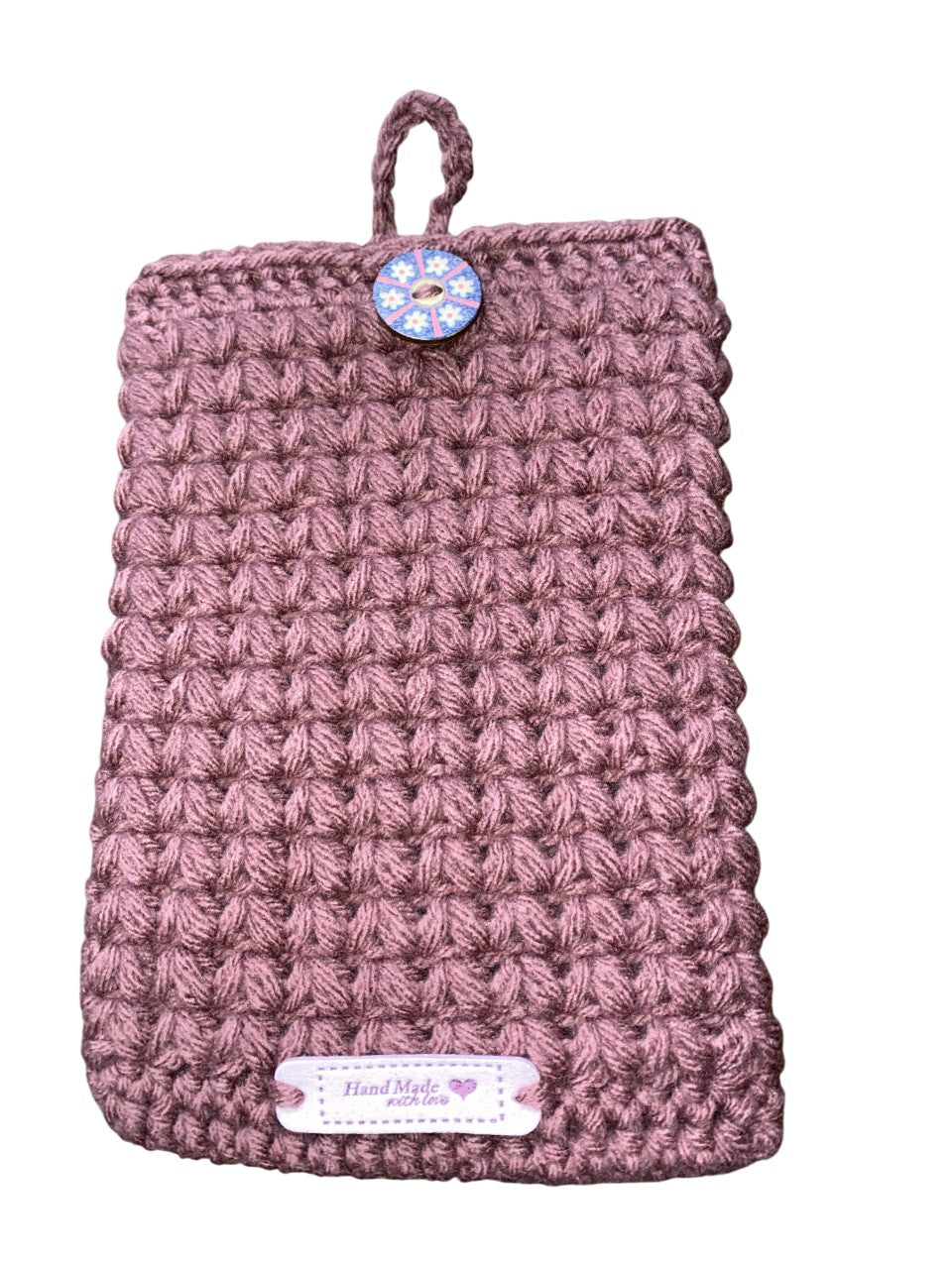 Dusty Rose Crochet Tablet E-Reader Book Sleeve