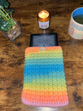 Neon Rainbow Crochet Tablet E-Reader Book Sleeve