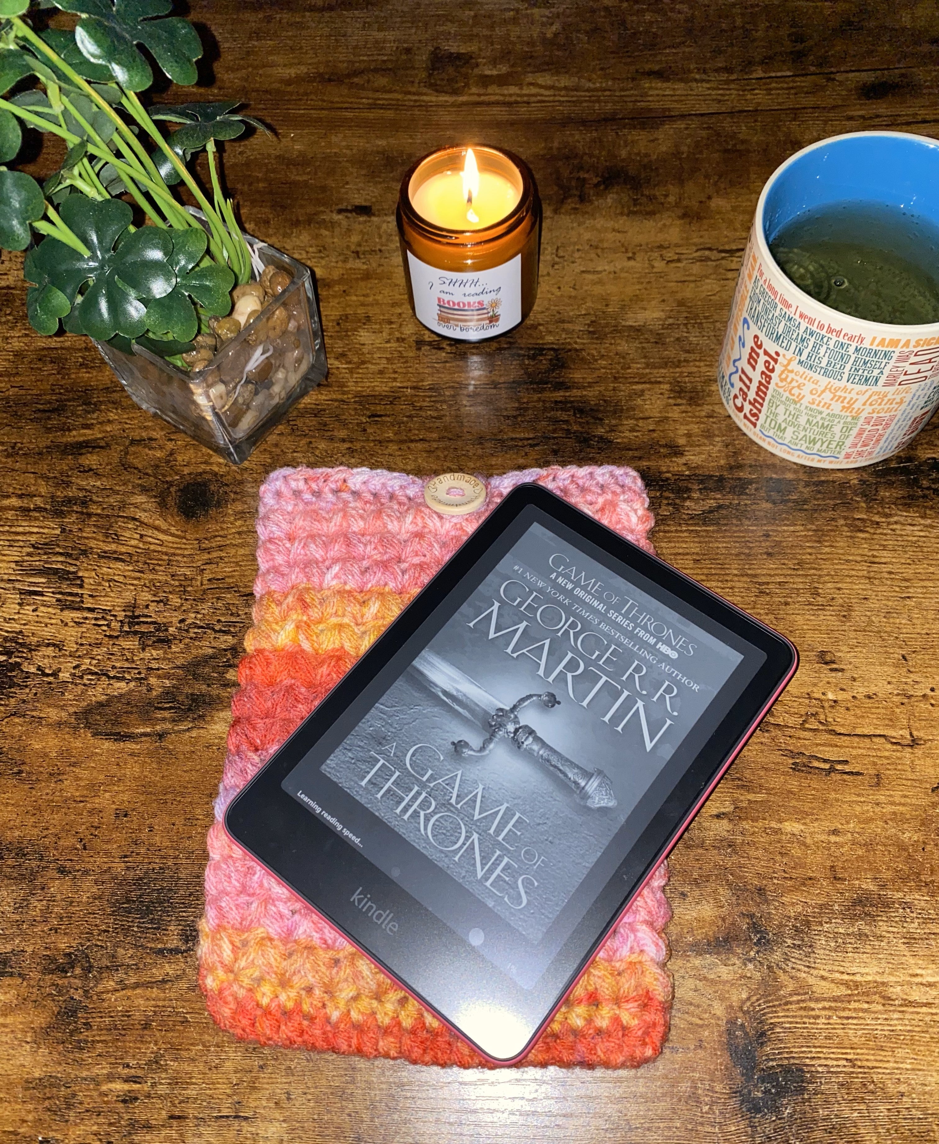 Lemon Berry Crochet Tablet E-Reader Book Sleeve