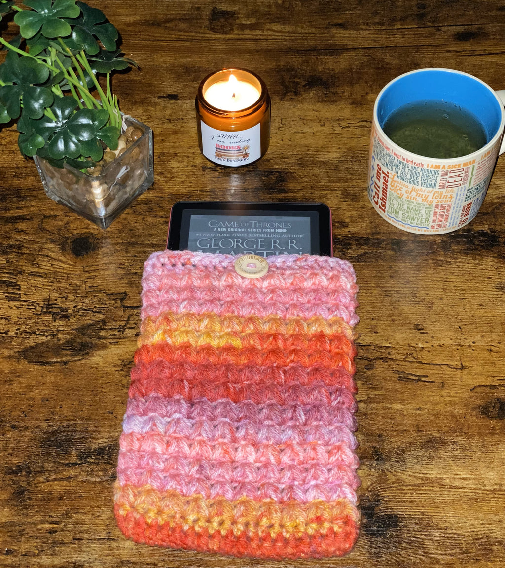 Lemon Berry Crochet Tablet E-Reader Book Sleeve