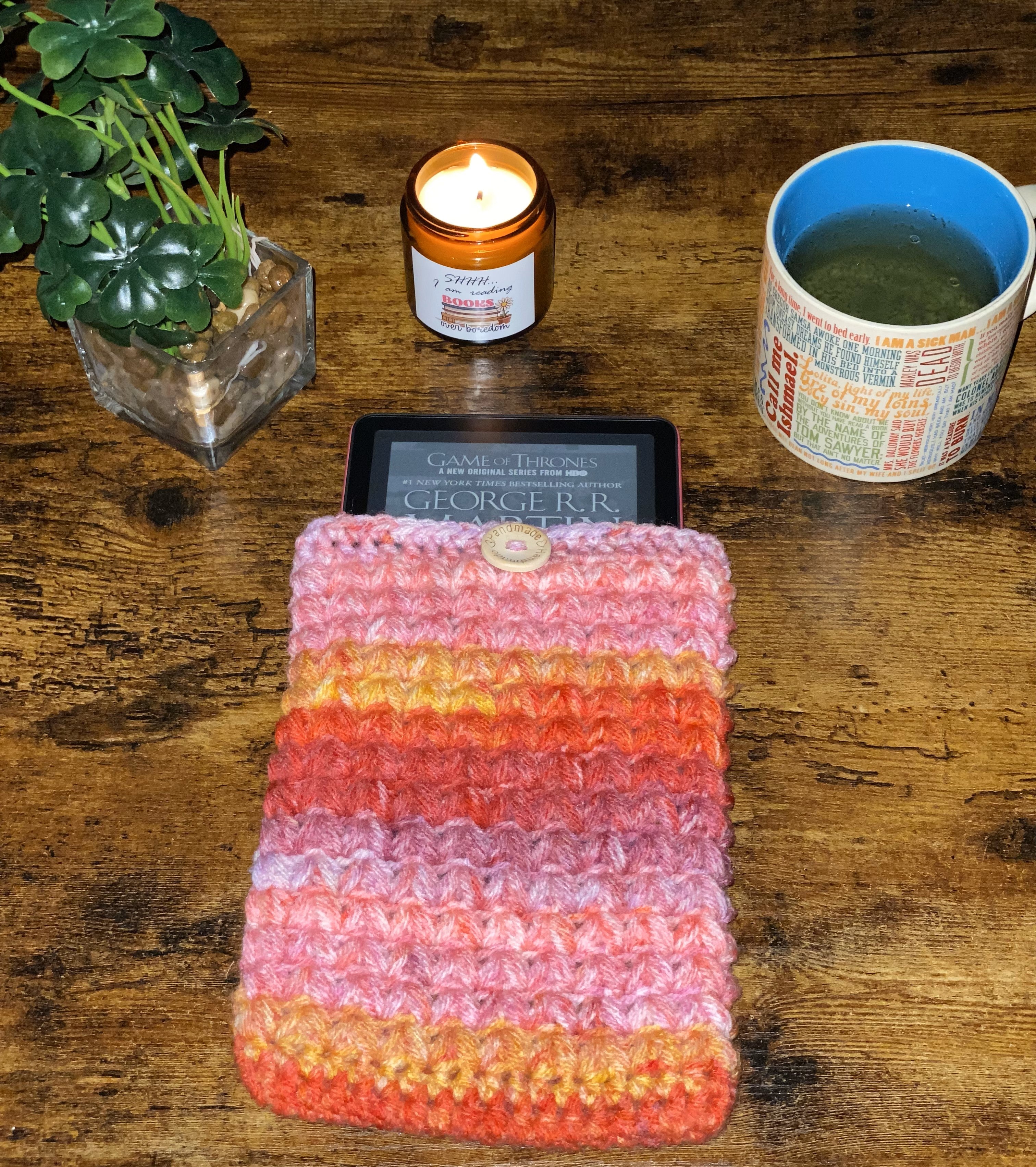 Lemon Berry Crochet Tablet E-Reader Book Sleeve