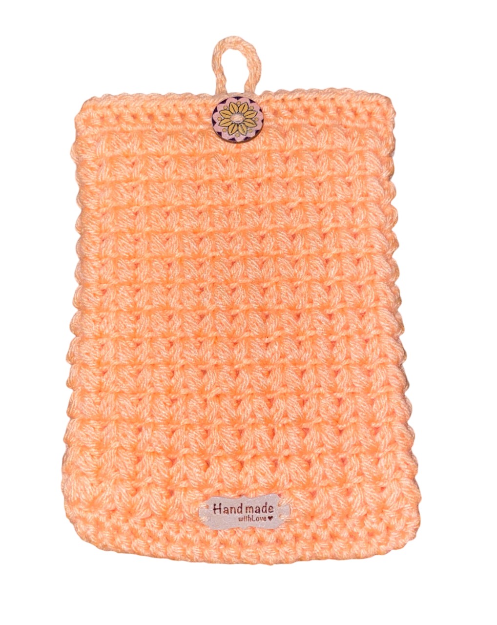 Peach Blossom Crochet Tablet E-Reader Book Sleeve