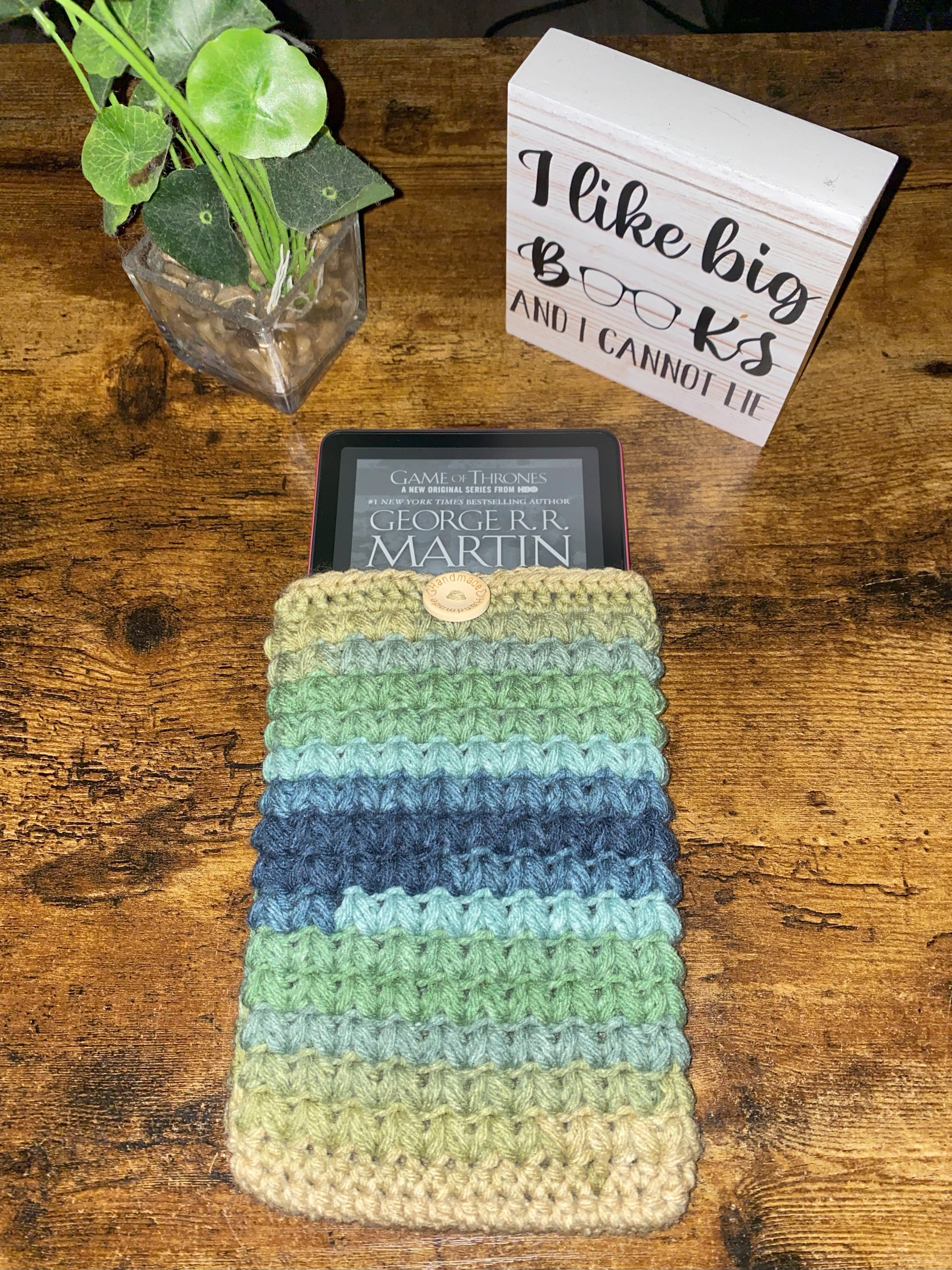 Sandy Shore Crochet Tablet E-Reader Book Sleeve