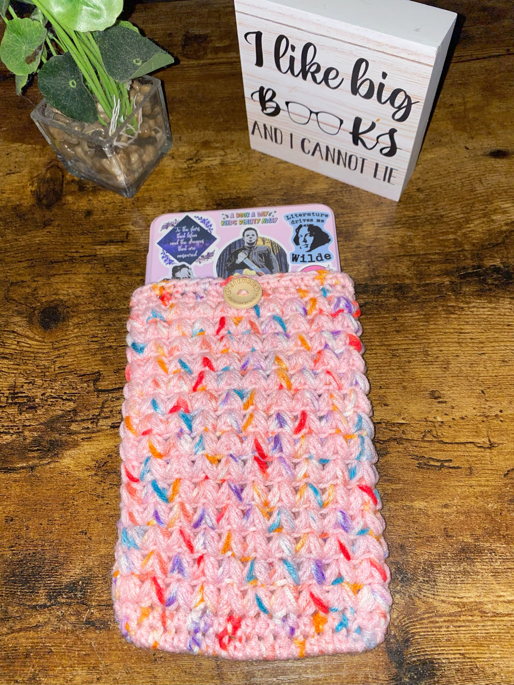 Strawberry Sprinkles Crochet Tablet E-Reader Book Sleeve