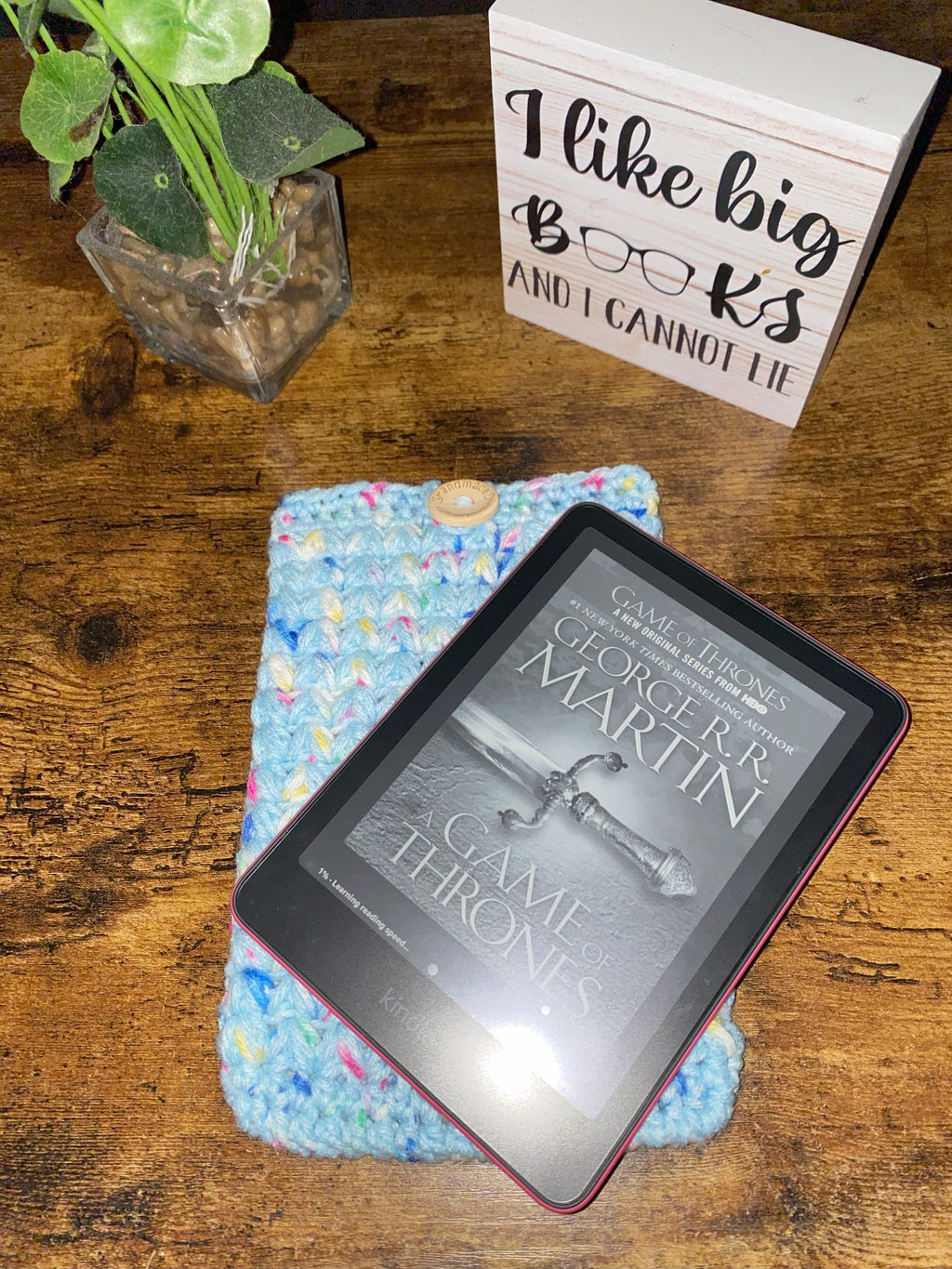 Blueberry Sprinkles Crochet Tablet E-Reader Book Sleeve