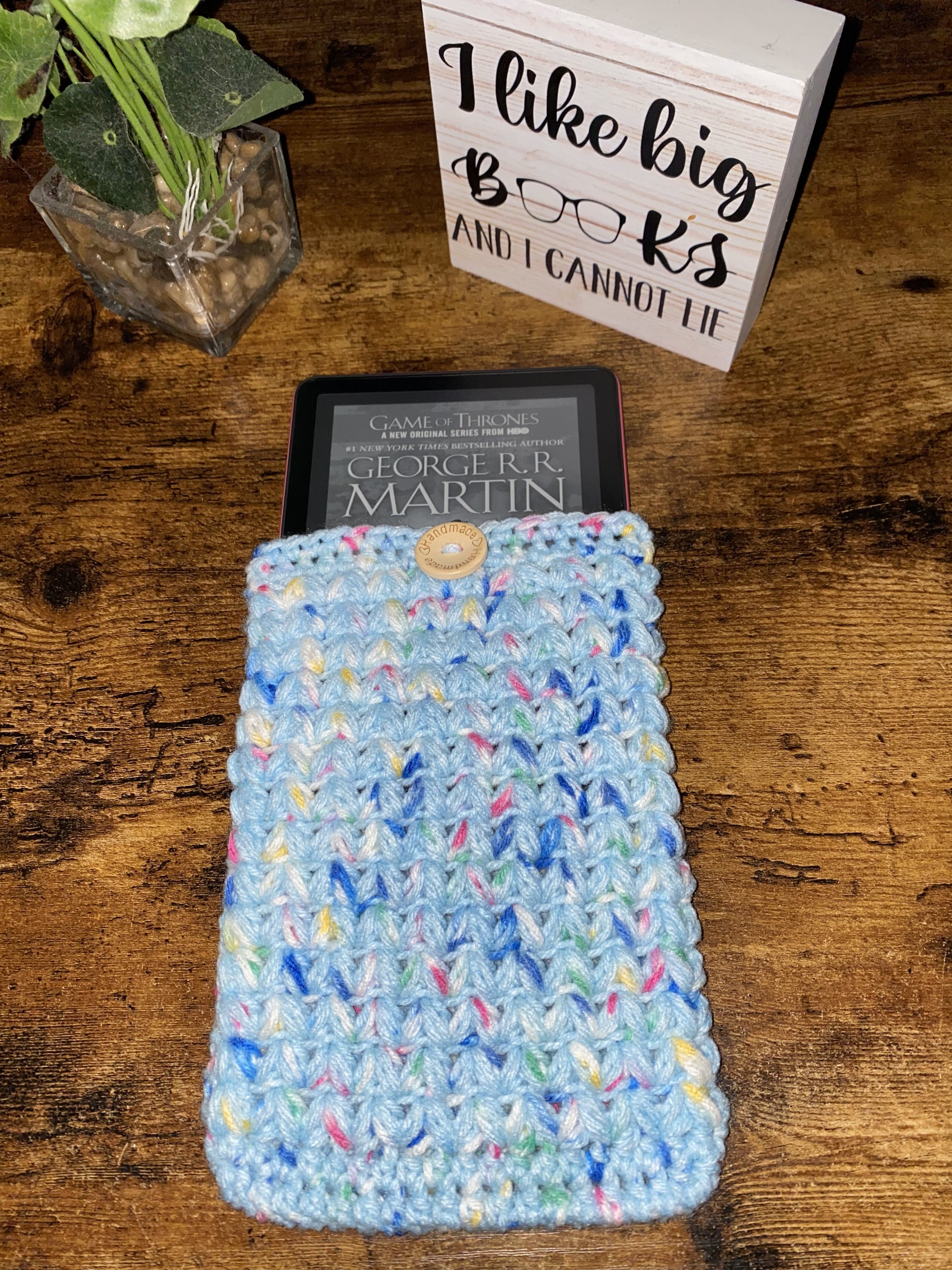 Blueberry Sprinkles Crochet Tablet E-Reader Book Sleeve