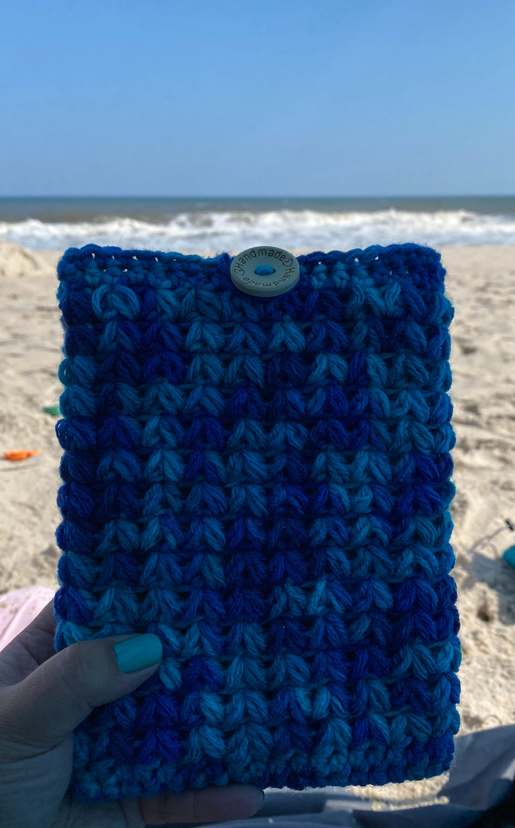 Ocean Waves Crochet Tablet E-Reader Book Sleeve