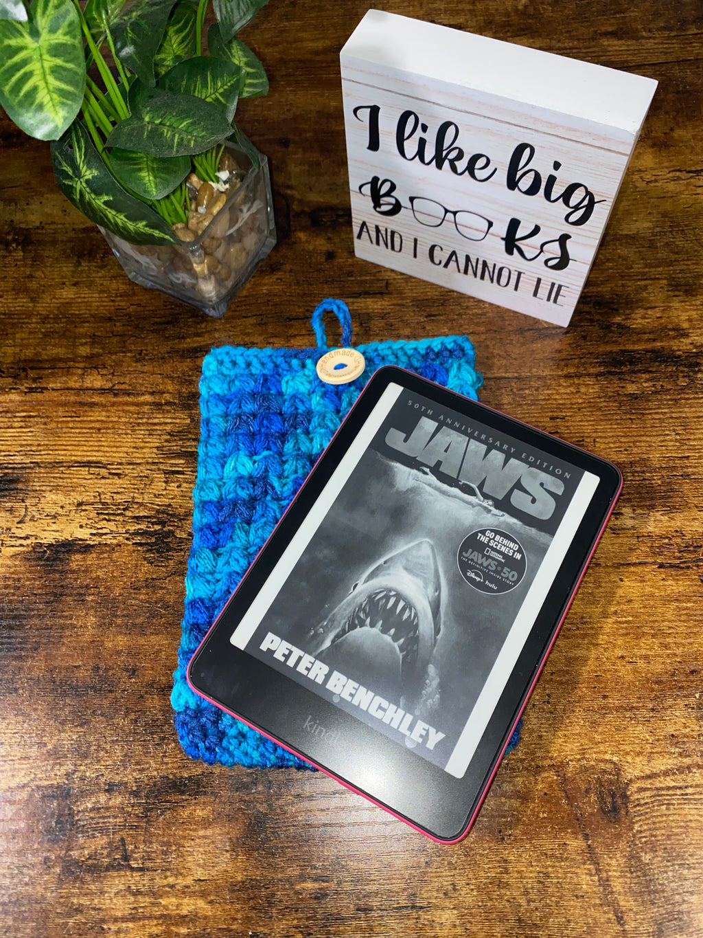 Ocean Waves Crochet Tablet E-Reader Book Sleeve