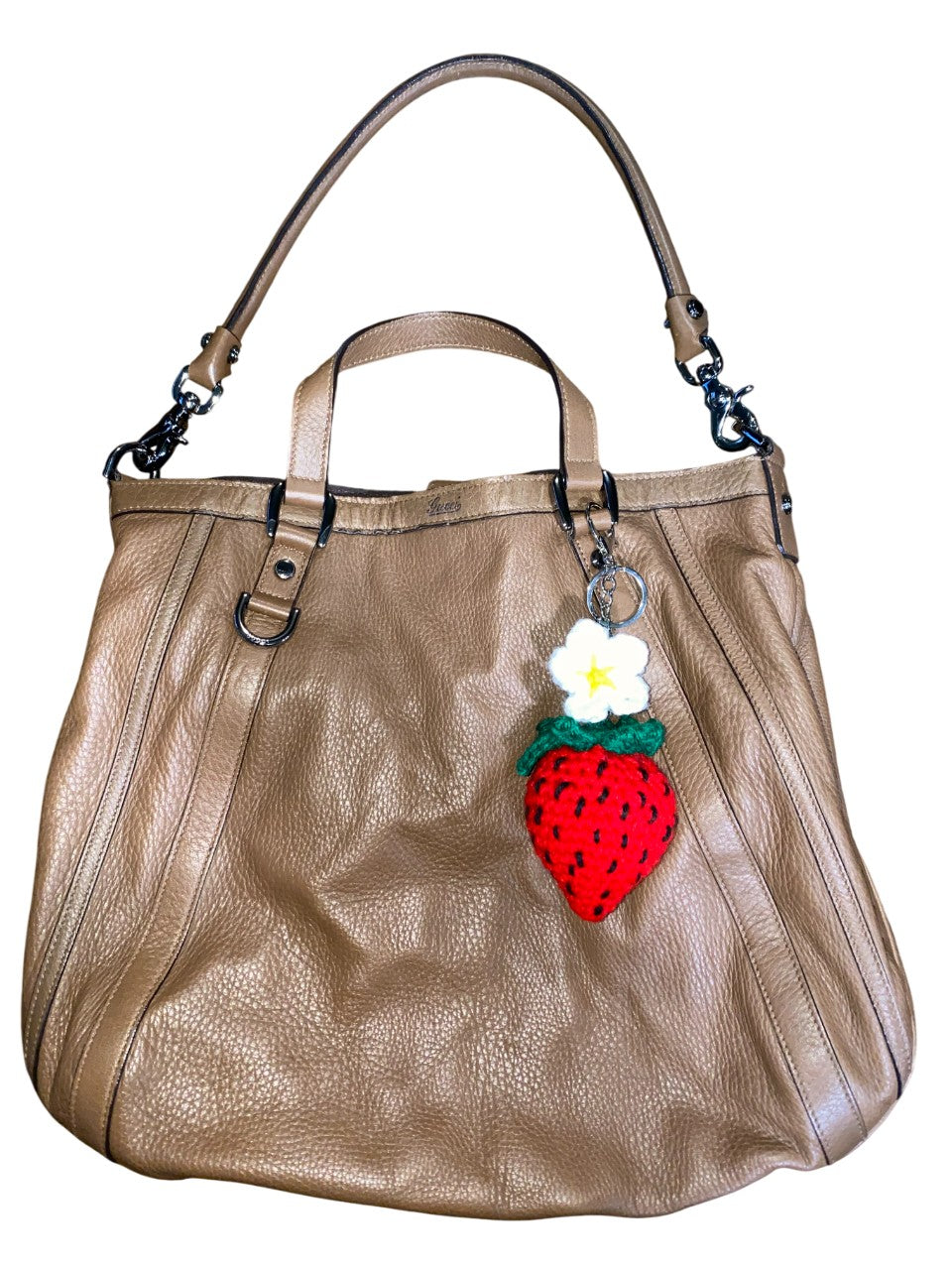 Strawberry Crochet Keychain & Bag Charm — Handmade Cottagecore Accessory