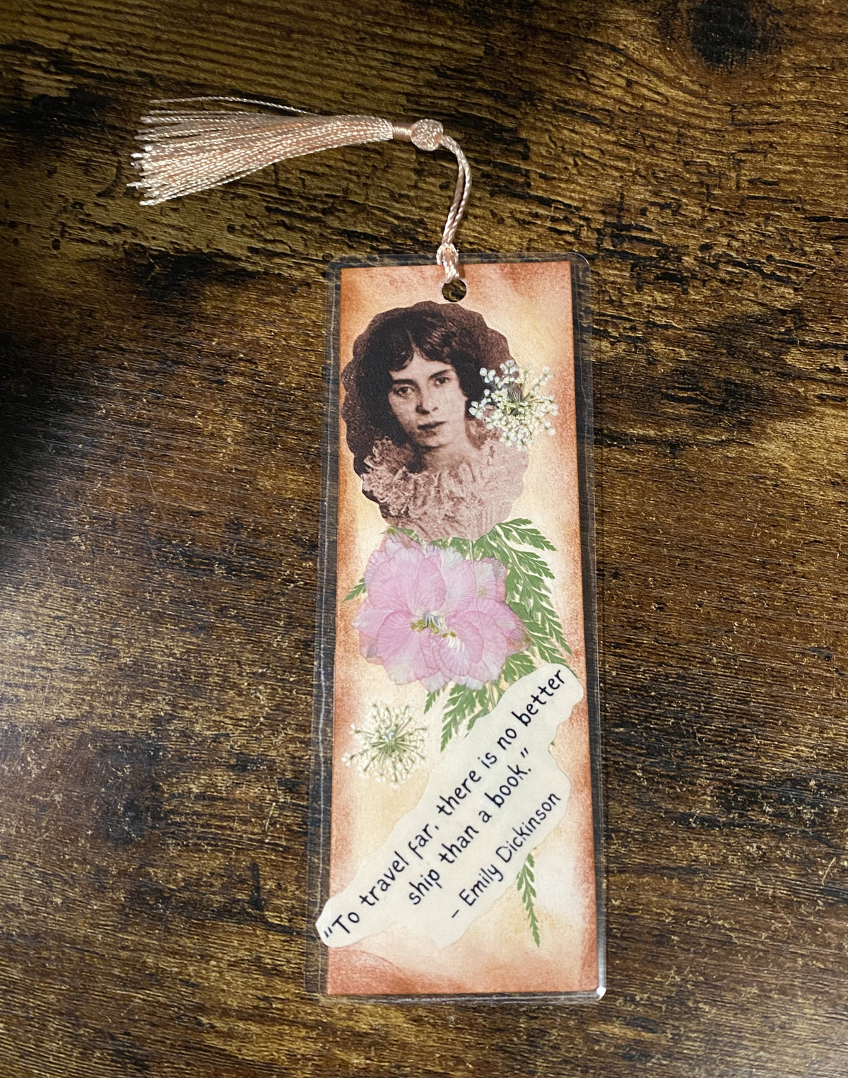 Emily Dickinson Pressed Flower Bookmark
