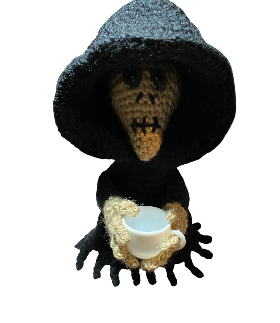 Grim Reaper Suriel Crochet Bookshelf Decoration