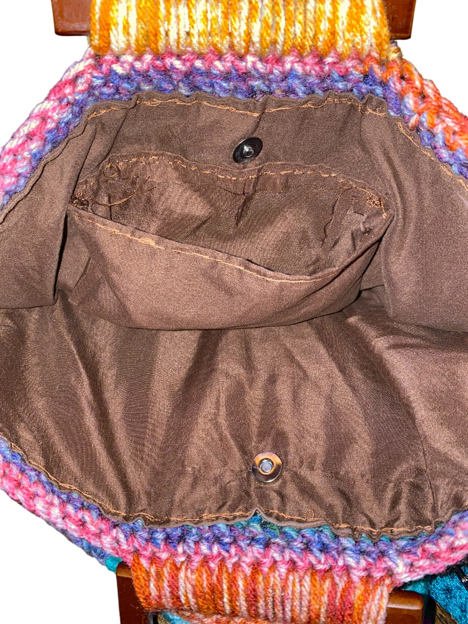 Boho Rainbow Crochet Handbag