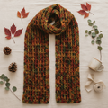 Autumn Leaves Waffle Stitch Crochet Scarf