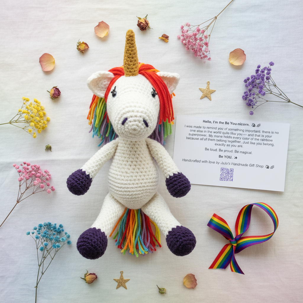 Be You-nicorn with Name Card - Flat Lay