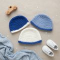 Baby Blue Crochet Beanie Set