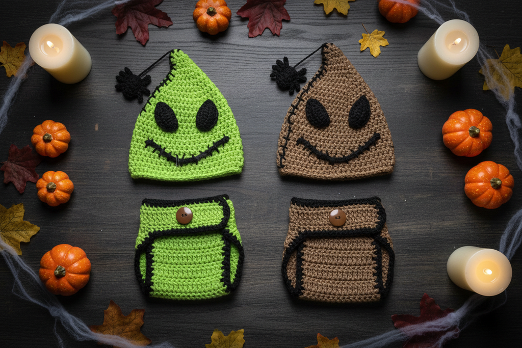 Both sets Halloween flat lay