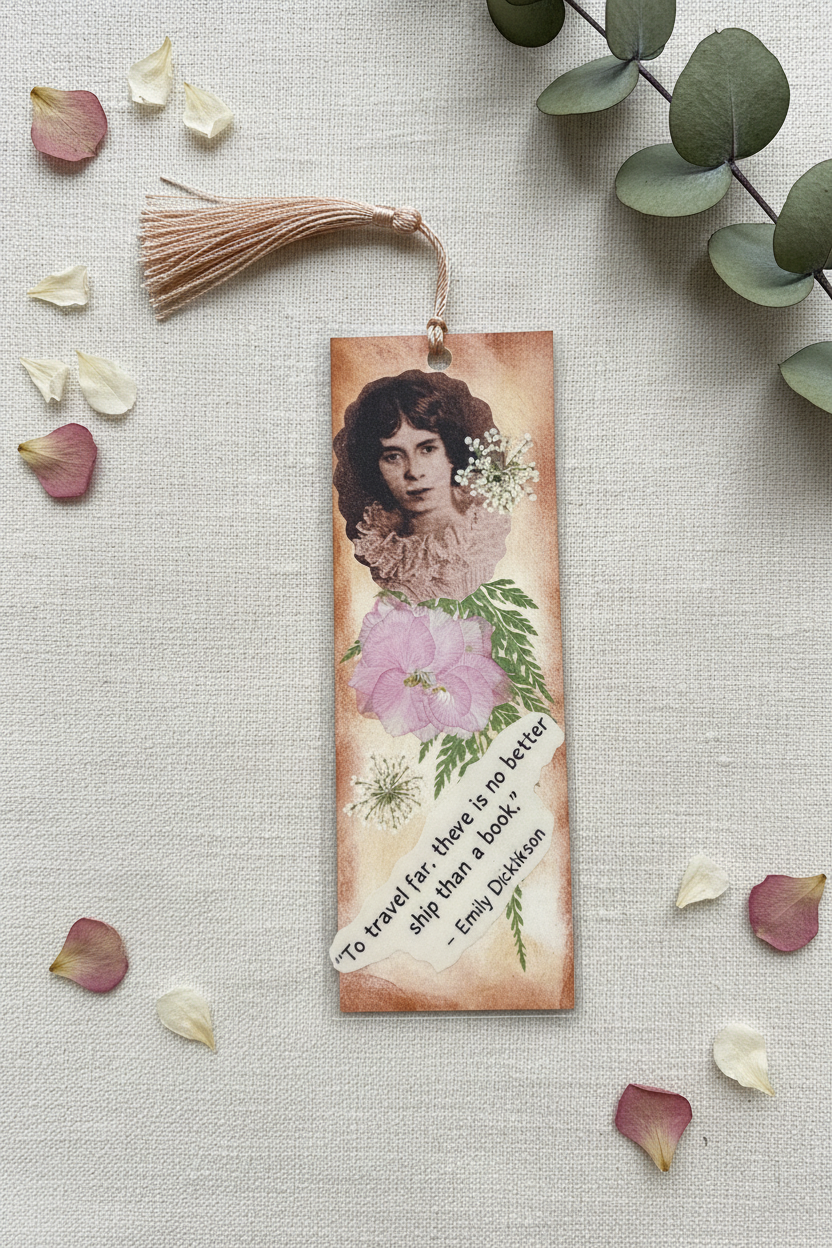 Close-in flat lay bookmark