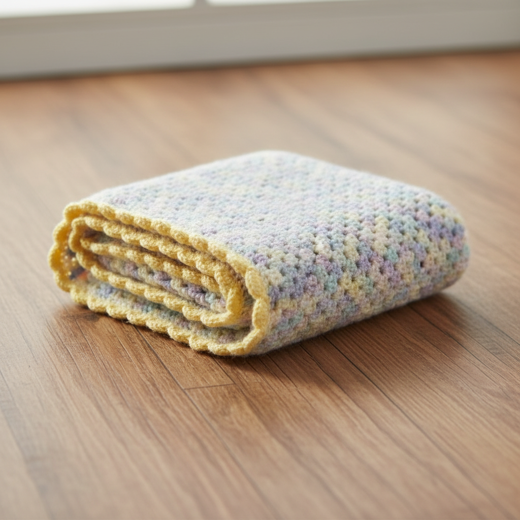 Crochet Baby Blanket - Wooden Floor