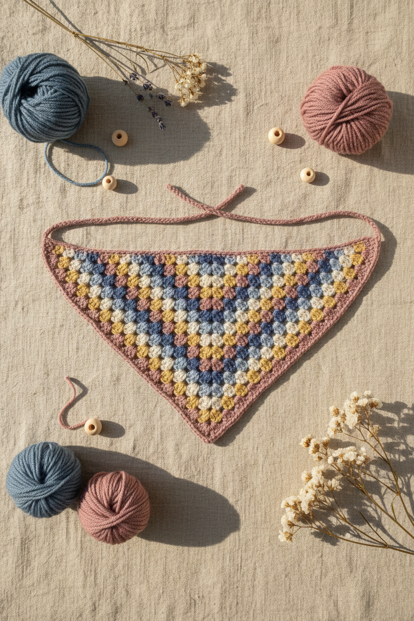 Crochet Bandana Flat Lay