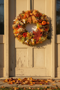 Handmade Fall Harvest Wreath — Deco Mesh Autumn Wreath with Scarecrow & Pumpkin