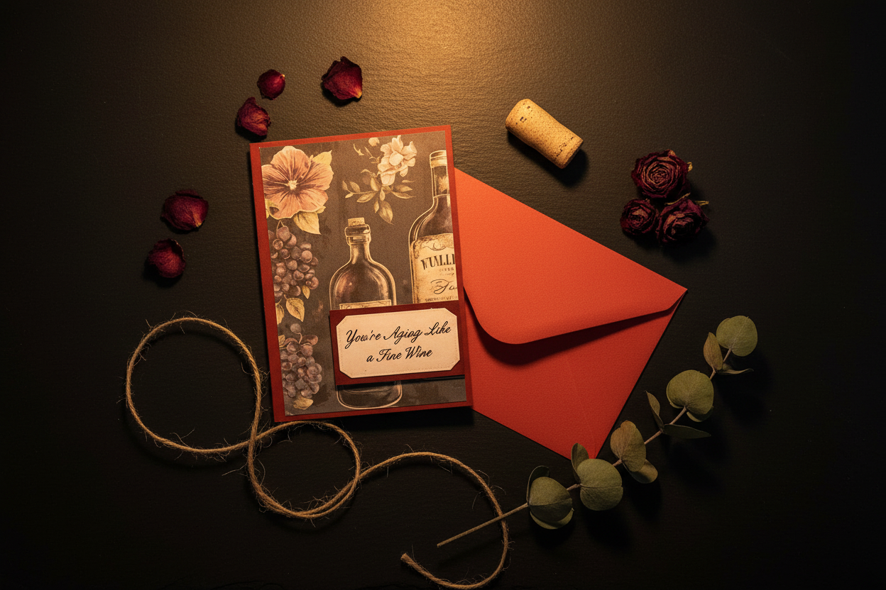Fine Wine Card Flat Lay - Fresh