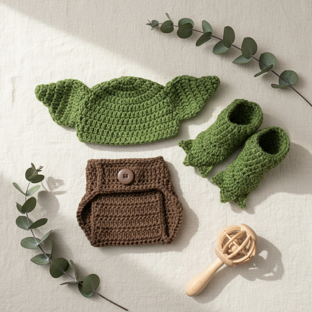 Tiny Sage Master Crochet Baby Costume Set