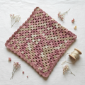 Flat lay crochet baby blanket