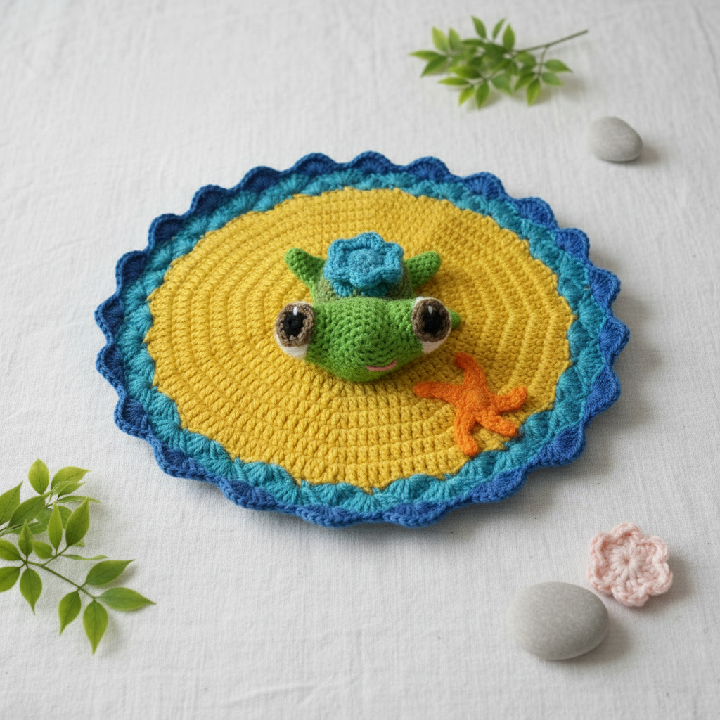 Flat lay frog lovey no turtle