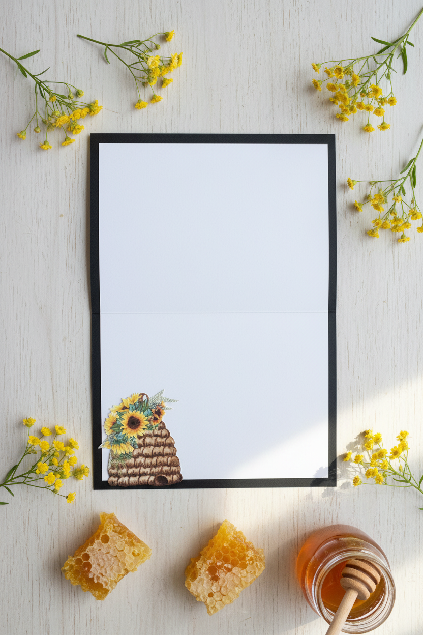 Handmade Bumble Bee Greeting Card with Envelope