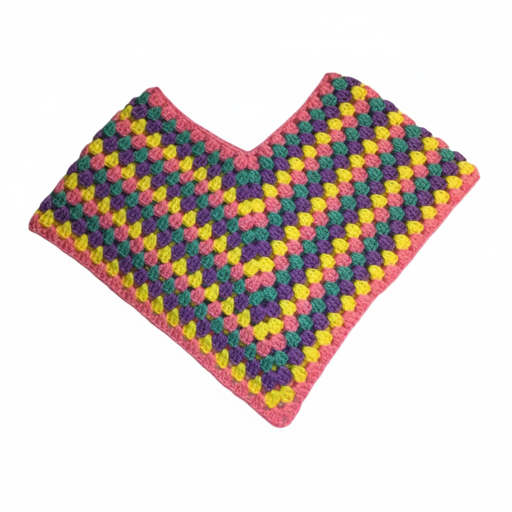 Flat lay - Rainbow Granny Square Kids' Poncho