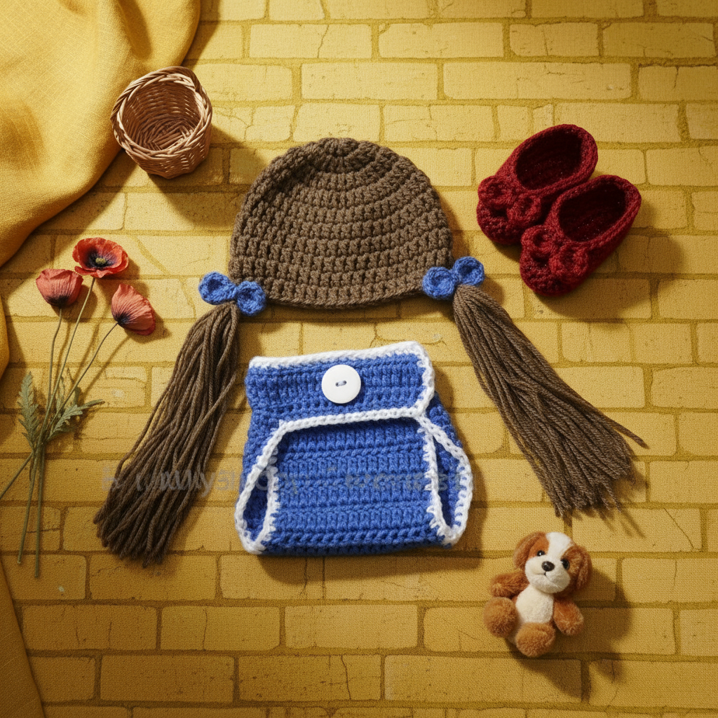 Flat lay revised - Dorothy Baby Crochet Set