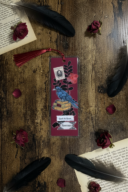 Edgar Allan Poe Nevermore Pressed Flower Bookmark