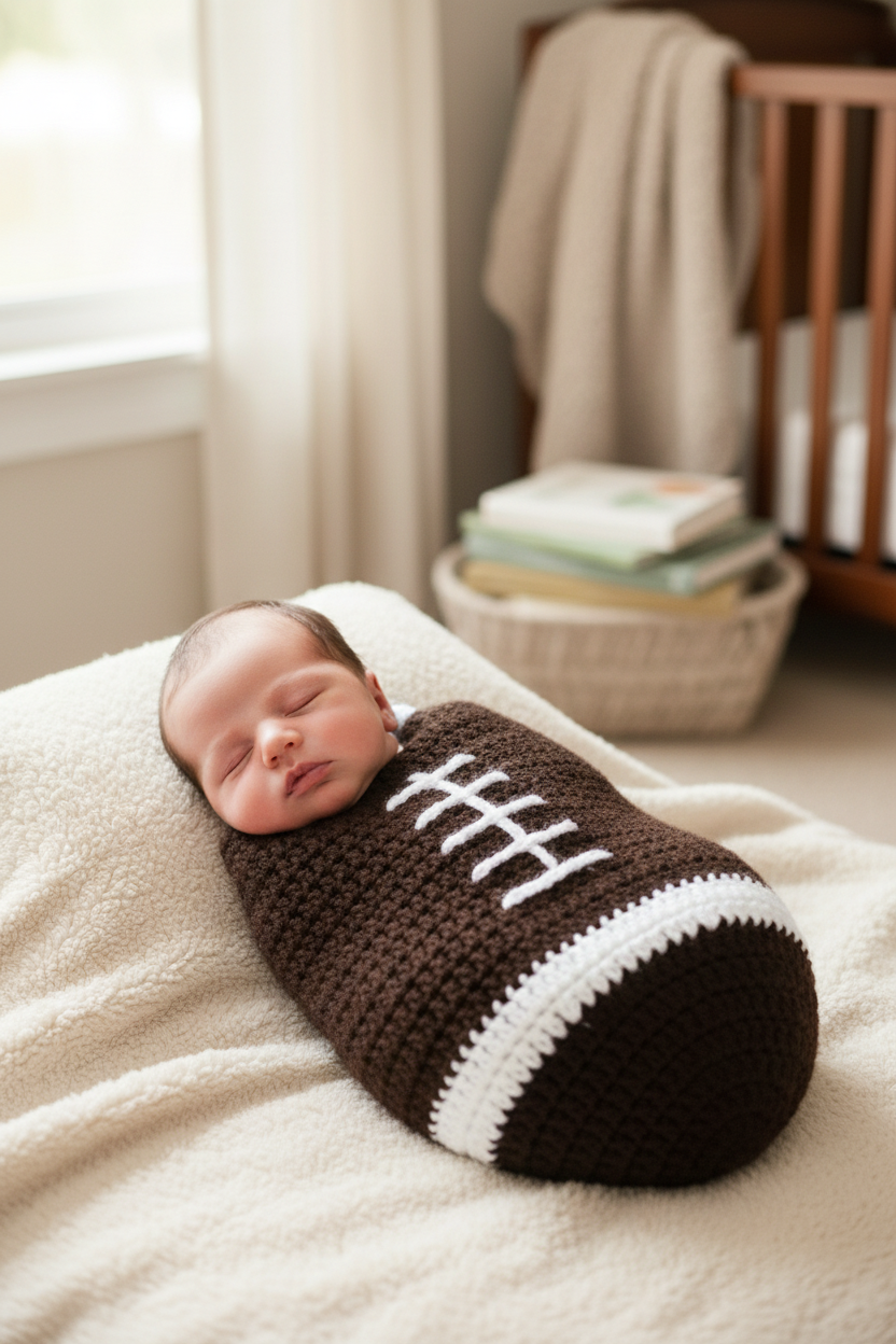 Touchdown Baby Cocoon Blanket Newborn Football Photography Prop
