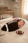 Football Cocoon with Pink Bow - Lifestyle