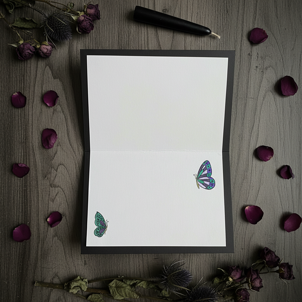 Thinking of You Gothic Greeting Card | Handmade Apothecary Butterfly Card with Envelope