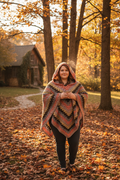 Hooded Poncho - Autumn Cottagecore Lifestyle